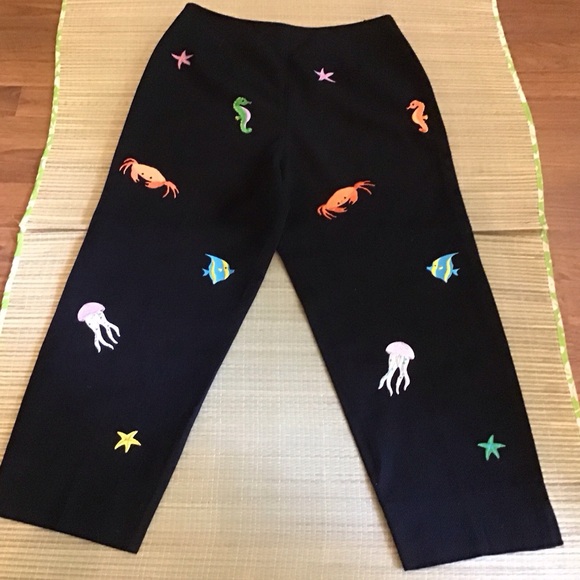 Vintage CJ Laing cotton embroidered cropped pants - Picture 5 of 13